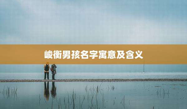 峻衡男孩名字寓意及含义