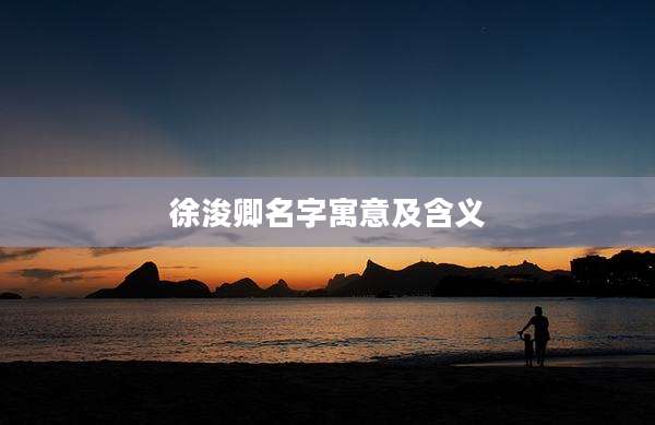 徐浚卿名字寓意及含义