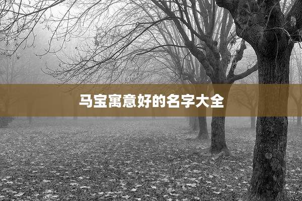 马宝寓意好的名字大全