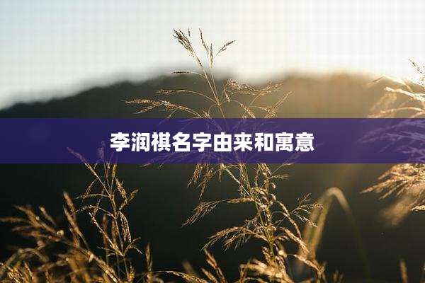 李润祺名字由来和寓意