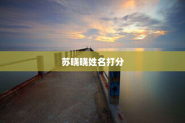 苏晓晓姓名打分