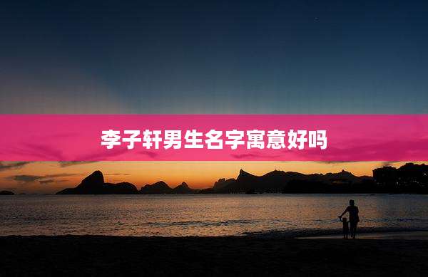 李子轩男生名字寓意好吗