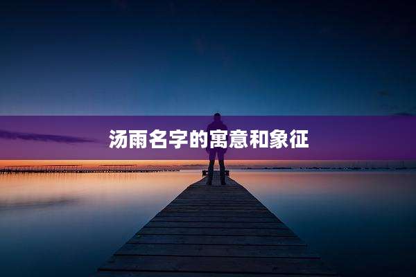 汤雨名字的寓意和象征
