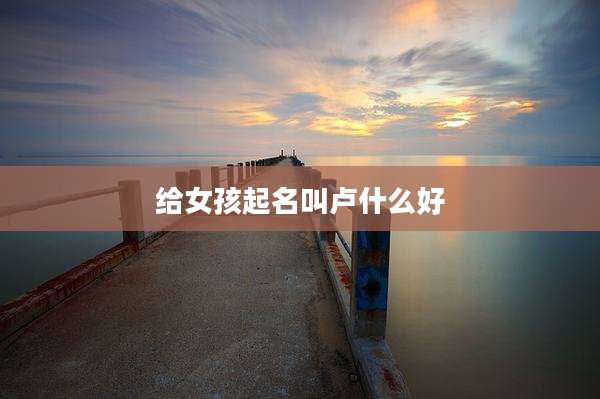 给女孩起名叫卢什么好