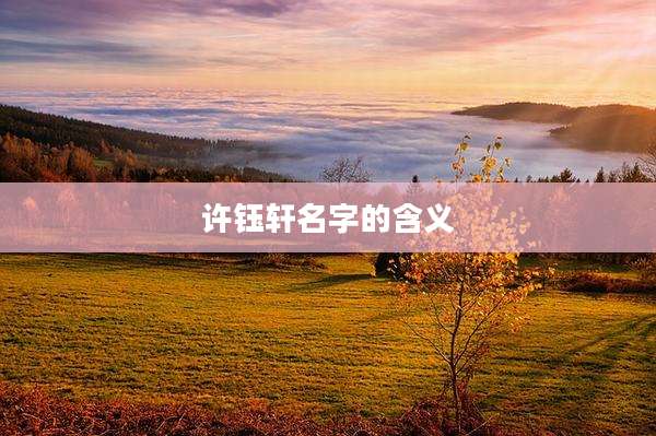 许钰轩名字的含义