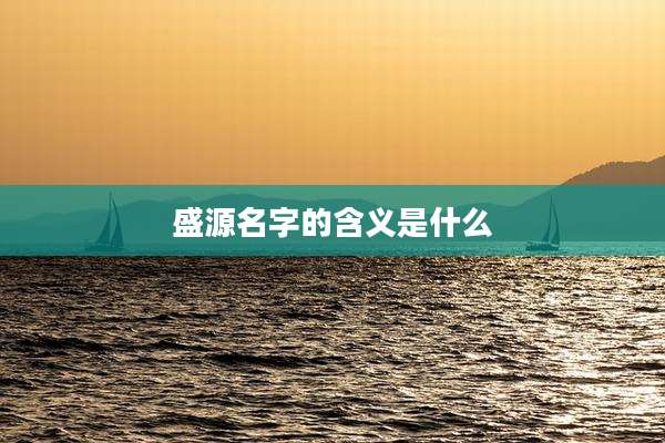 盛源名字的含义是什么