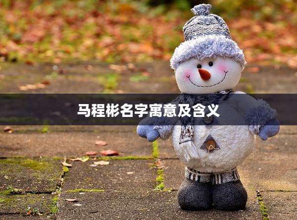 马程彬名字寓意及含义