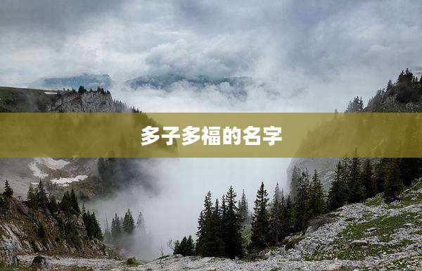多子多福的名字