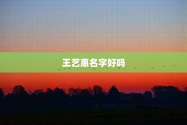 王艺惠名字好吗