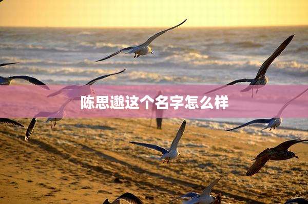 陈思邈这个名字怎么样