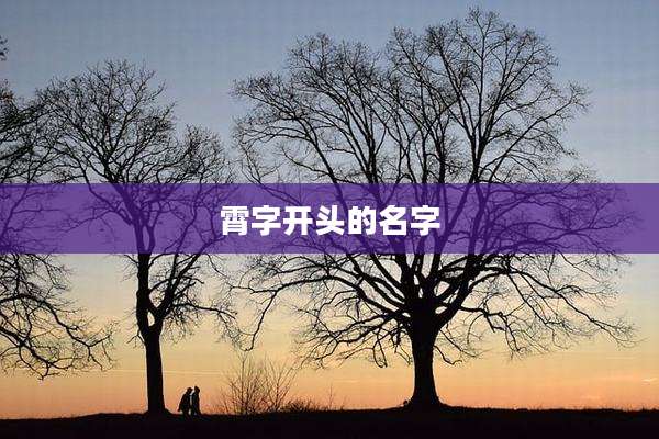 霄字开头的名字