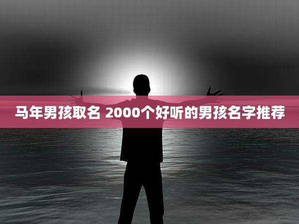 马年男孩取名 2000个好听的男孩名字推荐