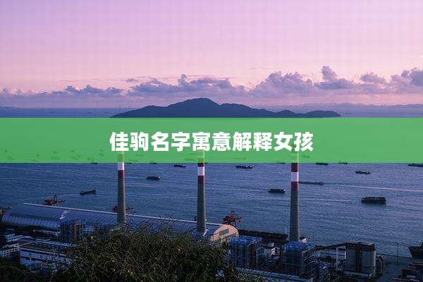 佳驹名字寓意解释女孩