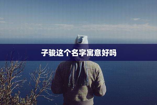 子骏这个名字寓意好吗