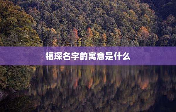 福琛名字的寓意是什么