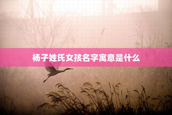 杨子姓氏女孩名字寓意是什么
