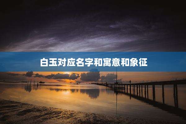 白玉对应名字和寓意和象征