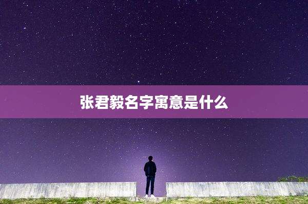 张君毅名字寓意是什么