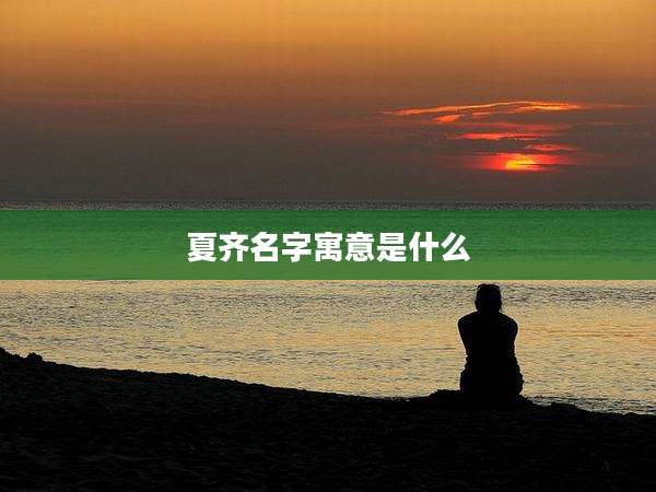 夏齐名字寓意是什么