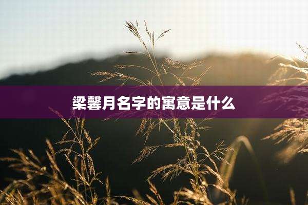 梁馨月名字的寓意是什么