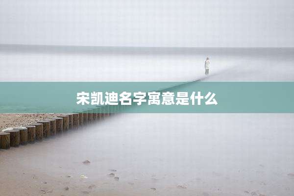 宋凯迪名字寓意是什么