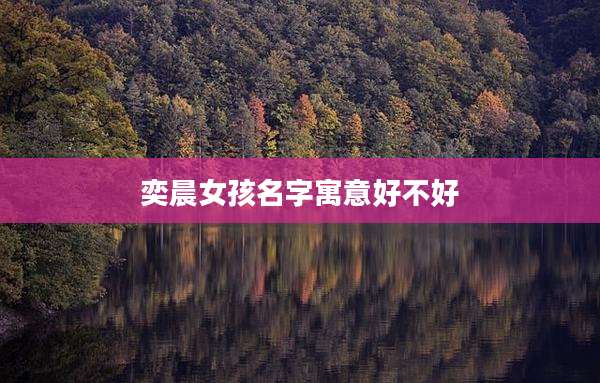 奕晨女孩名字寓意好不好