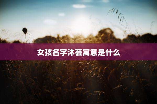 女孩名字沐芸寓意是什么