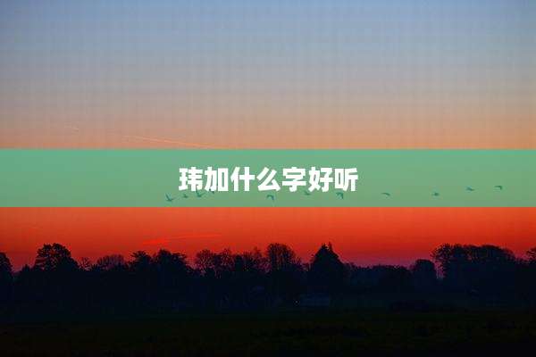 玮加什么字好听
