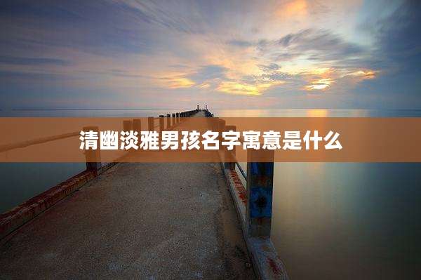 清幽淡雅男孩名字寓意是什么