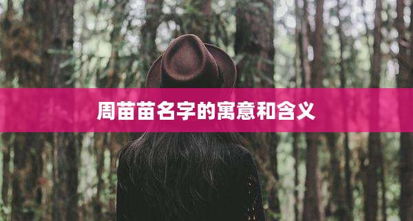 周苗苗名字的寓意和含义