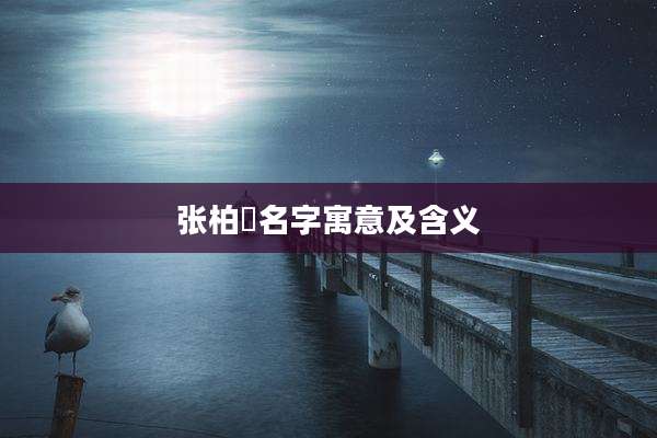 张柏燊名字寓意及含义