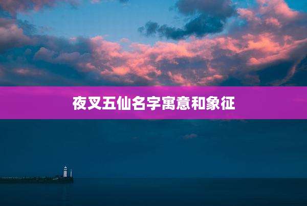 夜叉五仙名字寓意和象征