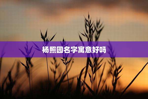 杨照园名字寓意好吗