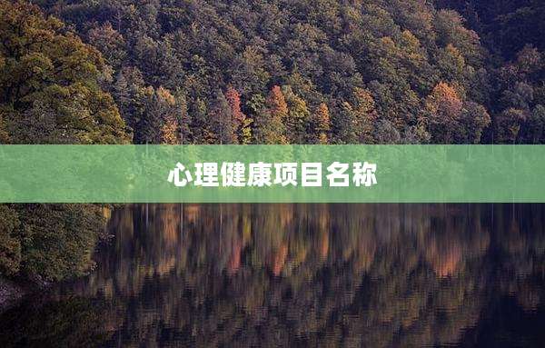 心理健康项目名称