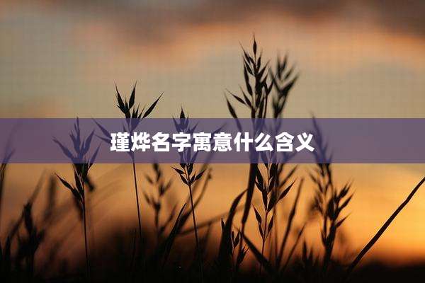 瑾烨名字寓意什么含义