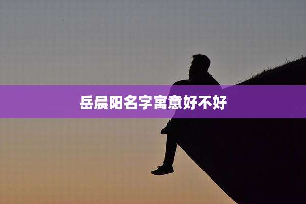岳晨阳名字寓意好不好