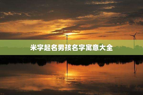 米字起名男孩名字寓意大全