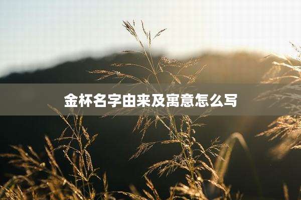 金杯名字由来及寓意怎么写