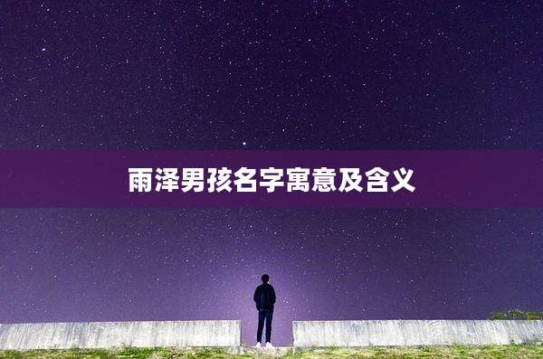 雨泽男孩名字寓意及含义