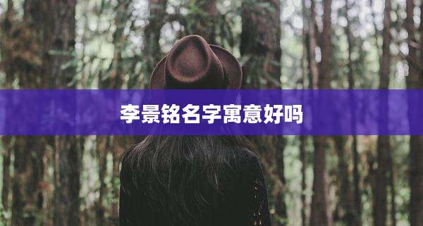 李景铭名字寓意好吗