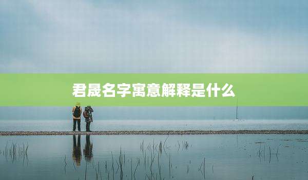 君晟名字寓意解释是什么