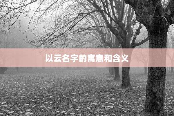 以云名字的寓意和含义