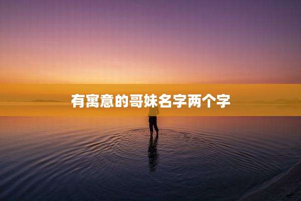 有寓意的哥妹名字两个字