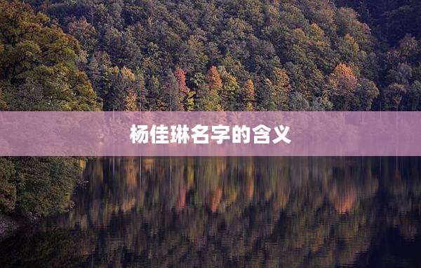 杨佳琳名字的含义