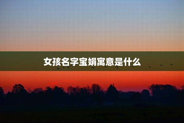 女孩名字宝娟寓意是什么