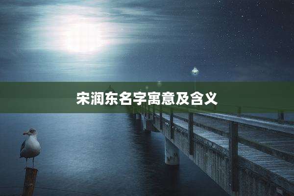 宋润东名字寓意及含义