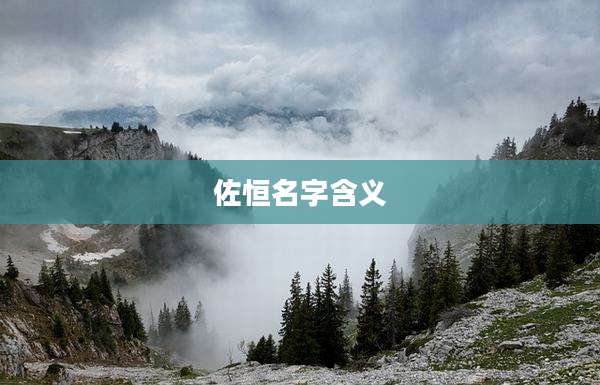 佐恒名字含义
