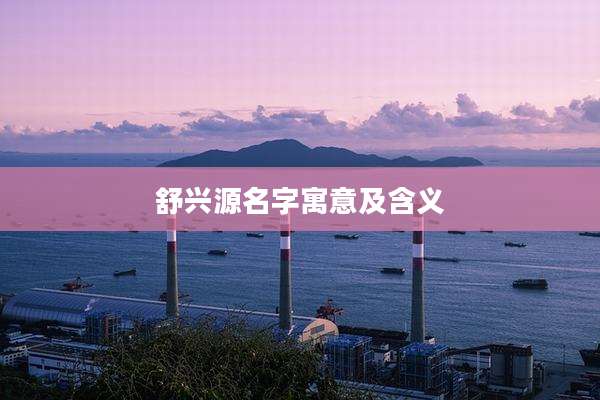 舒兴源名字寓意及含义