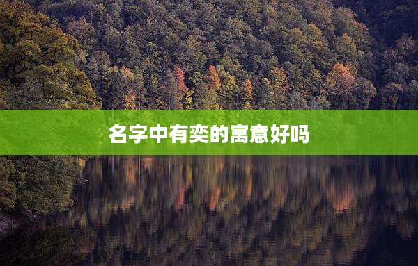 名字中有奕的寓意好吗