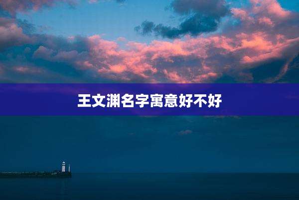 王文渊名字寓意好不好